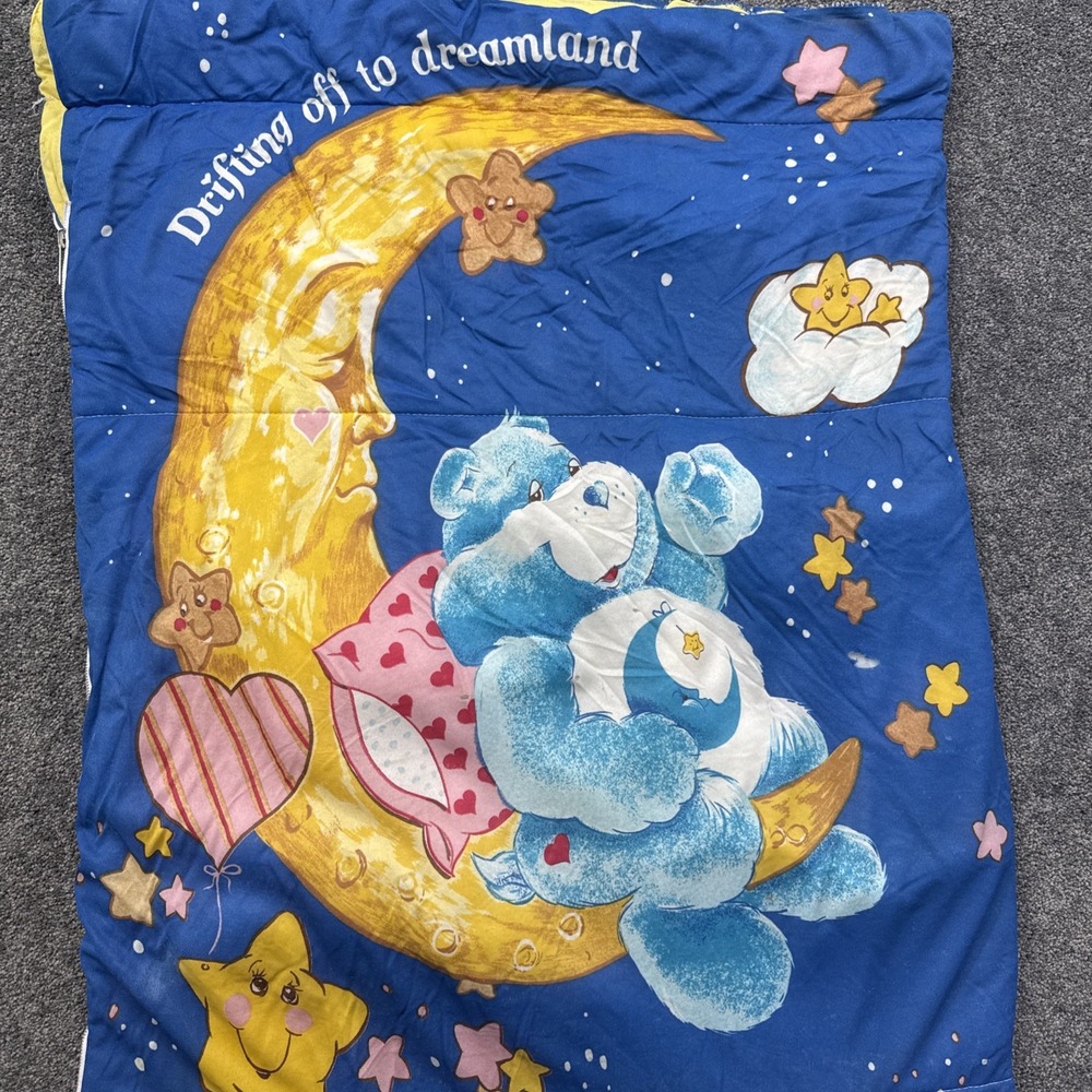 VTG Care Bears Sleeping Bag 1984 Bedtime Tenderheart Moon Drifting Dreamland